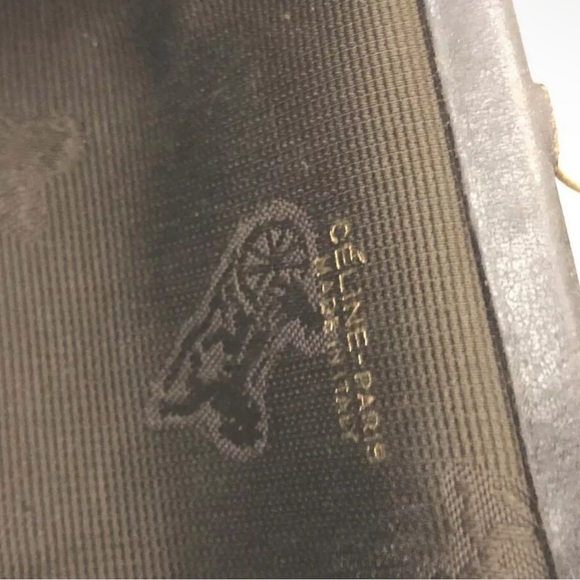 CELINE Macadam Suede Leather Coin Purse Wallet Vintage Triomphe Carriage - Picture 8 of 14